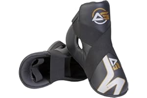 ATHLETICS GEAR AG Scarponi da kick boxing semi contatto, imbottitura in schiuma, protezione per piedi da taekwondo, per karate, sparring, (Small)