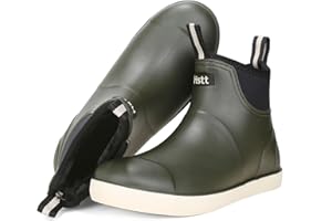 zaxunai Wellies Men's Half Height Waterproof Lined Protective Non-Slip Ankle Boots Basic PVC Chelsea Boots