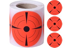 Pinsheng Pack of 200 Target Stickers, Reactive Target Stickers, Shooting Splatter Target Stickers, Roll Shattering Targets Splitter Stickers for Shooting Practice 3 Inch 1 Roll (Fluorescent Red)
