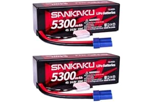 SANKAKU 14,8V 4S Batería Lipo 100C 5300mAh Estuche Duro con EC5 Plug para RC Afición a Buggy Vehículos Coche Camión Tanque Carreras 2 Unidades