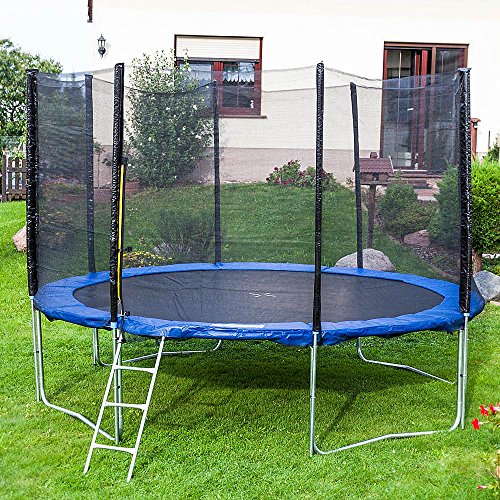 Gartentrampoline Trampoline Outdoor-Trampoline Fitness-Trampoline 370cm , inkl. Randabdeckung , Sicherheitsnetz und Leiter - 4