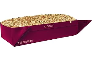 coox WUNDERFORM Basic L in Dunkelrot, die erste faltbare Kastenform, platzsparende Backform aus Silikon BPA-frei