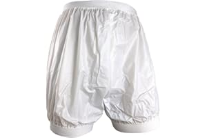 Haian Pantalones cómodos de plástico unisex para incontinencia de adultos (blanco, grande)