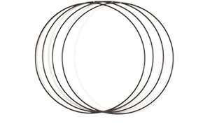 Vaessen Creative Cercle en Métal Ø 30 cm x 3 mm - Cerceau Noir pour Attrape-Rêve, Broderie, Décoration, Art Mural, Macramé et DIY - 4 Pièces