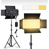 Coverzone Coverzone Pro LED Işık + D&ouml;k&uuml;m Tripod Seti | 2 Batarya Dahil, YouTube ve Kick Yayınları i&ccedil;in Profesyonel Video ve F