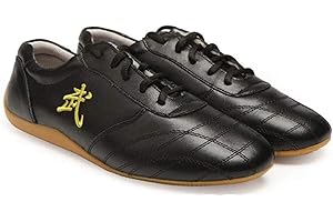 DAFLIN Taekwondo Shoes, Martial Arts Boxing Shoes, Kung Fu Taichi Lightweight Rubber Sports Training Footwear for Men and Women (Color : Black, Size : 3 UK)