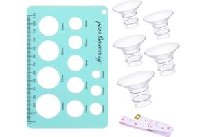 DYZOXA 7 PCS Flange Inserts Set with Flange Inserts*5 (13/15/17/19/21mm) Nipple Measurement Card*1 Flange Ruler*1, Wearable Breast Pump Accessories for Momcozy TSRETE Medela Spectra S9 S12 S9Pro S12Pro
