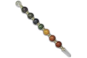 EMPYREAL STONES Empyreal Crystal 7 Chakra Heilstab Metaphysisch | Leistungsstarker Energie-Ausgleichs- und Aura-Reinigungs-Heilstab, spirituell, Reiki (Sphere Wand, 7 Chakra)