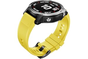 ANCOOL NotoCity Cinturino da polso in morbido silicone per orologio Garmin Fenix 5X/Fenix 3/Fenix 3 HR, con Easy Fit, largo 26 mm , Yellow, 26mm for Garmin Fenix 5X