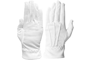 TECFINTY Guantes Algodon,Guantes De Algodon,Guantes Blancos,Guantes Blancos Algodon,Guantes De Trabajo Blanco,Guantes De Algodón,Guantes Blancos De Disfraz,Cotton Gloves,Guantes Hidratantes De Algodón Blanco