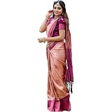 Shiv Textiles Sari da donna in morbido cotone Lilan Banarasi pronto