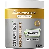 NATURALTEIN Creatine Monohydrate (Creapure®) – 150 g | Increases Strength, Muscle Size & Endurance | Unflavoured, Vegan & Pur