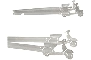 Grill-Zangen.de Motiv Vespa Oldie Grillzange, spülmaschinengeeignet, Geschenkidee, Männergeschenk, Vespafahrer Geschenk, Silber, Edelstahl, 310mm