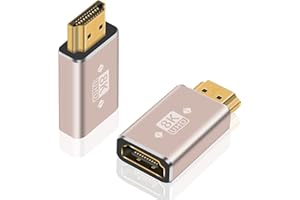 Duttek Adapter 8K HDMI męski na żeński - 2-pak, przedłużacz adaptera HDMI 2.1, złącze HDMI 2.1 obsługuje 8K przy 60 Hz, 4K przy 120 Hz HDR, Dolby, eARC, HDCP2.3 do laptopa, komputera, monitora, Roku