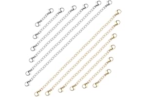 AIPAIDE 12Pcs Extensor de Collar, Acero Inoxidable Cadena de Extensión de Pulsera Antioxidante, Sin Decoloración Cadenas de Extensoras para Hacer Joyas de Bricolaje Collar Pulsera Tobillera, Oro y Plata