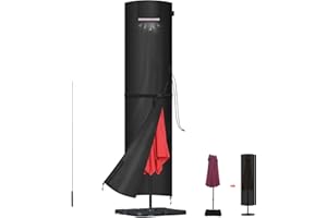 LAMUNI Funda Sombrilla Jardin, Funda para Sombrilla con Varilla, Funda Parasol de Playa Exterior Funda Protectora para Parasol, Funda Impermeable para Sombrilla Colgante de Ø2-4m, 220x50/50cm