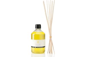 ‎OLORI Raumduft Nachfüll-Set „Zitrone“ 500 ml inkl. 10 Rattan-Stäbchen - Duftöl mit ätherischen Ölen - Nachfüller Raumdüfte frisch, fruchtig & sommerlich für die Wohnung - Nachfüllflasche 100% Natürlich