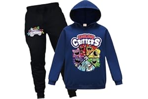 Forlcool Smiling Critters - Conjunto deportivo unisex para niños, ropa deportiva para niñas