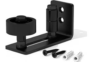 SANKEYTEW 1 Pack Adjustable Sliding Door Guide,Barn Door Sliding Kit,Sliding Door Kit 8 Setup Options,Perfect for Sliding Barn Door,Black