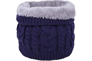 JFAN Sciarpa Circolare Scaldacollo a Maglia Spessa Foderata in Morbido Pile a Doppio Strato Invernale