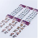Bimotif 6 adet kabartmalı yapışkan sticker, sevimli panda ve ayılar