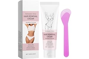 CROWNLITE Hair Removal Cream for Genitals, Painless Flawless Depilatory Cream for Sensitive Skin, Pubic, Body, Private Areas, Underarms and Bikini Area, Nourishing & Moisturizing Shaving Cream for Women（120g）