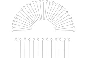 ACOBETEYLN 300pcs Stainless Steel Eyepins,Ball Head Pins Findings Open Eye Pin Findings Open Eye Pin for Earring Pendant Bracelet Jewelry DIY Craft Making, Silver 2mm Hole
