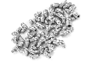 Samfox Grease Nipple, 45Pcs M6/M8/M10 Metal Brass Zerk Grease Nipple Fitting Assortment Kits