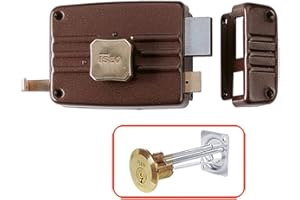 ISEO Serratura Portoncino Da Applicare Art. 401 Con Pomolo Interno E Cilindro Staccato Esterno, Scrocco Separato. Dotazione 3 Chiavi.