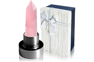 Tyuodna Wasser Heilsteine Flasche, Crystal Infusion Trinkflasche, Heilende Natürliche Wasserflasch, Auslaufsichere Quarz-Kristall Glas, Kristalltherapie, Edelsteinflasche (Rosa Kristall)