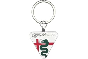 GZZHENGYE Portachiavi creativo con logo dell'auto, in lega di metallo cromato 3D, regalo per uomini e donne, chiavi per Alfa Romeo Giulia Stelvio 4c Tonale Mito giulietta 159 147
