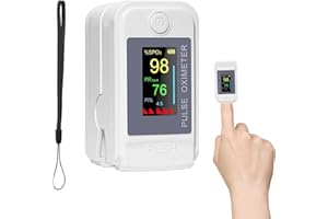 HAXISII Finger Pulse Oximeter, Oxygen Monitor Finger Adults, Blood Oxygen Monitor Fingers, Fingers Oxygens Monitors with LED Display, Heart Rate and PI (White)