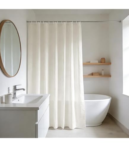 Lkw Ogechi Rideau de Douche Gris Anti-moisissure et Lavable 200/220 / 240cm, Rideaux de Salle de Bain Imperméables pour Maison et Hôtels, Gris Rideau de Douche Lesté en Polyester (240x200cm