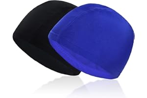 YMIFEEY 2/4 Sück Badekappe Komfort Stoff Bademütze Weiche Badehaube Schwimmhaube Schwimmkappe Swim Cap Stoffhaube Schwimmen Textilhauben für Damen Kinder Jugendliche Erwachsene
