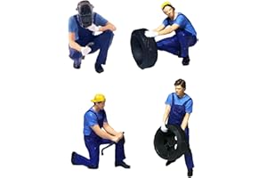 Amagogo Figurine di persone in miniatura dipinte 1/64, layout di di diorama scene di garage figure Decor, Blu B