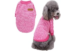KUTKUT Small Medium Dogs Cats Classic Warm Tshirt Knitwear Dog Sweater Soft Thickening Warm Pup Dogs Shirt Winter Puppy Sweater for French Bulldog, Lhasa Apso, Cavalier King etc(Size: 2XL, Chest: 55cm)