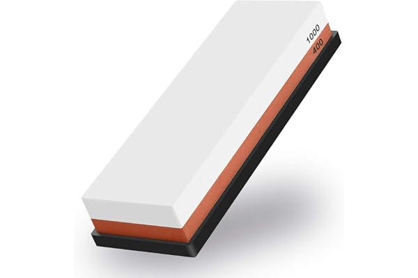Emsmil Pierre à Aiguiser 2 en 1 400/1000 Grains Double Face Eau Pierres à Affûter Professionnel Aiguiseur de Couteau avec Silicone Antidérapante