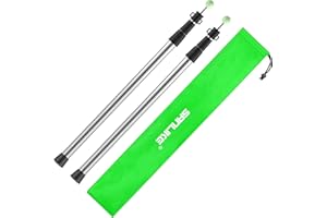SANLIKE SAN LIKE Poteaux de Tente de Remplacement, Tige de tente Telescopique Camping 2.45 m, Perche Télescopique pour Tente de Camping, 2 pièces Arceaux de Tente Pliable en Aluminium, Tent Poles (Noir)