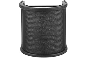 JOYZAN Handheld Mic Shield Mask, Pop Filter for Microphone U Shaped Metal Mesh and Foam Layer Cover Windscreen Wind Screen Mount for Vocal Recording Sound Iron Stand Guard Broadcasting Studio Singing