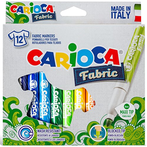 CARIOCA 40957 - Cromatex Stoff-Malstifte, Textilmalstifte, 12-tlg. Set