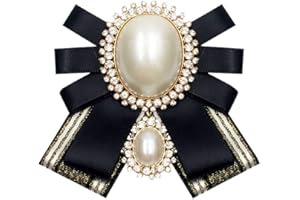 Elegtiskas Adjustable Pre-tied Bow Tie Ribbon Fabric Bowknot Necktie brooch Brooch Pin Collar for Women and Girls