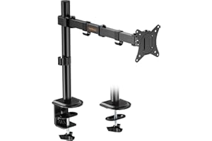 VonHaus Support pour Écran de 13-32" - Bras Articulé Écran PC avec Pince de Bureau, Réglable en Hauteur, Inclinaison Complète, Bras Rotatif et Pivotant, VESA 75 x 75, 100 x 100 mm