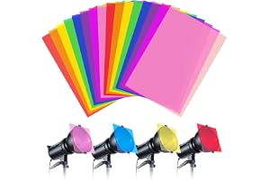 Folia okienna do reflektorów - 16 arkuszy w 8 kolorach filtr do lamp LED żaroodporny 29,5 x 21 cm