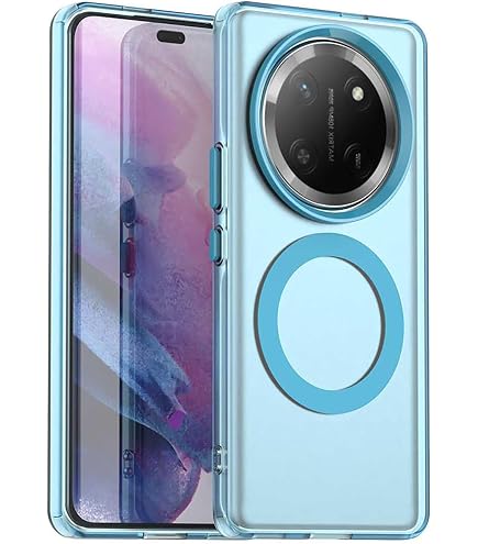 TUUTPU Cover Magnetica per Honor Magic 7 Lite/X9C/X60 Pro Comaptibile con Magsafe, Custodia Traslucida Opaca Posteriore Hard PC con Bumper Silicone TPU Ultra Sottile Antiurto Protettiva Caso, Nero