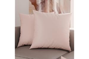 PETTI Artigiani Italiani - Zestaw 2 poszewek na poduszki na łóżko 45 x 45 cm, jednokolorowe poszewki na poduszki w kolorze pudrowego różu, 100% hipoalergiczna mikrofibra, wyprodukowano we Włoszech