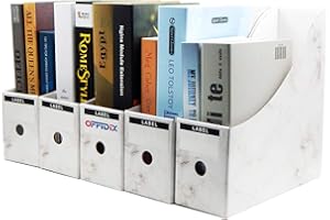 OFFIDIX Office 5 niveles Kraft Paper Desktop Storage Box Organizador de papel de documentos A4 para Home Office DIY Contenedor de papel Student Box de almacenamiento de archivos (blanco)