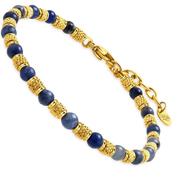 Bracciale con perline in pietra naturale sfaccettata multicolore