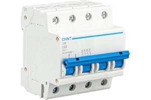 CHINT Interruptor Automatico Magnetotermico Gama UB 1P 3P 4P Domestica Curva C (4 Polo, 25A)