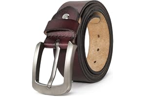JingHao Ceinture Homme,Ceinture en Cuir Pour Hommes,Ceinture Homme Pour Jeans,Décontracté Travail Hommes Cow-Boy Grande Taille 110cm-160cm Noir Marron 38mm