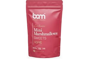 BAM Mini pianki marshmallows, posypka do ciast, idealna do dekoracji ciast, różowa, kremowa i biała, 250 g